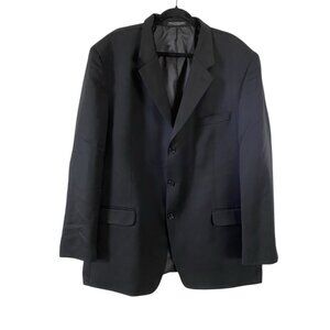 Jones‎ New York Mens Black 3 Button Blazer Sports Coat Business 48L Career Wool